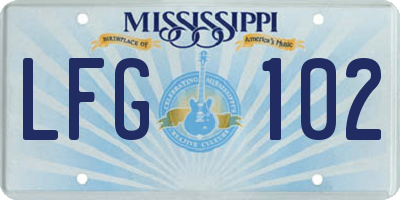 MS license plate LFG102