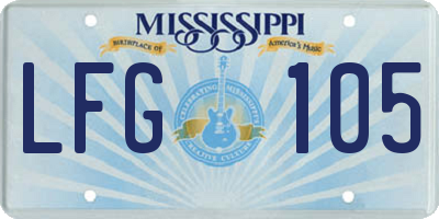 MS license plate LFG105