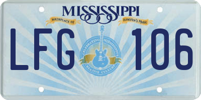 MS license plate LFG106