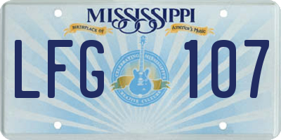 MS license plate LFG107