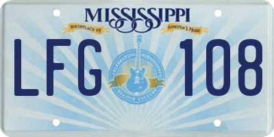 MS license plate LFG108
