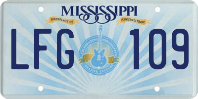 MS license plate LFG109