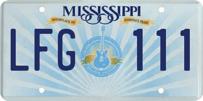 MS license plate LFG111