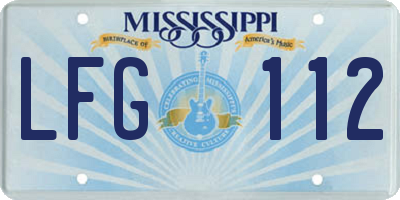 MS license plate LFG112