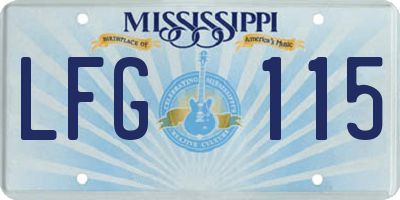 MS license plate LFG115