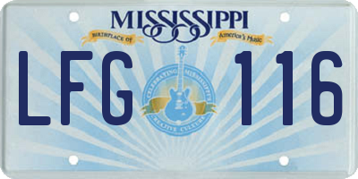 MS license plate LFG116