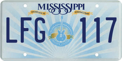 MS license plate LFG117