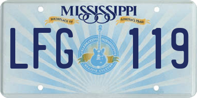 MS license plate LFG119