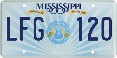 MS license plate LFG120