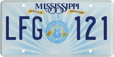 MS license plate LFG121