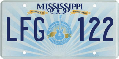 MS license plate LFG122