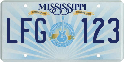 MS license plate LFG123