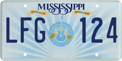 MS license plate LFG124