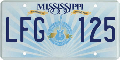 MS license plate LFG125