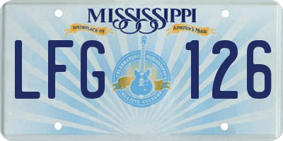 MS license plate LFG126