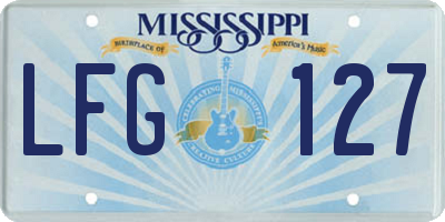 MS license plate LFG127