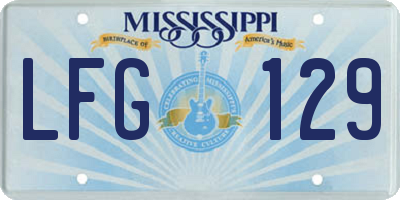 MS license plate LFG129