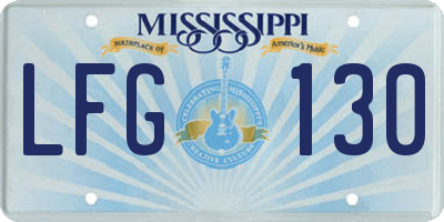 MS license plate LFG130