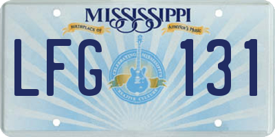 MS license plate LFG131