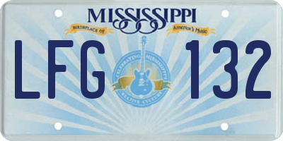 MS license plate LFG132