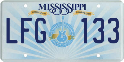 MS license plate LFG133