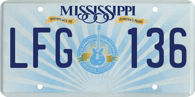 MS license plate LFG136