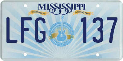 MS license plate LFG137
