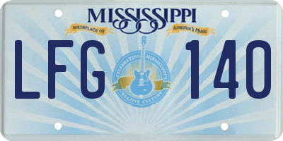 MS license plate LFG140