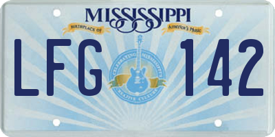 MS license plate LFG142