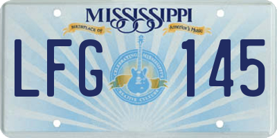 MS license plate LFG145