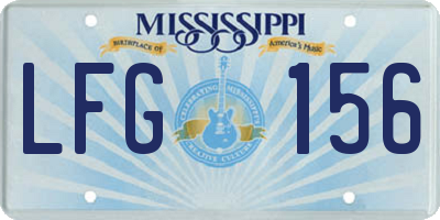 MS license plate LFG156