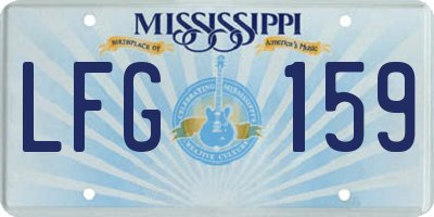 MS license plate LFG159