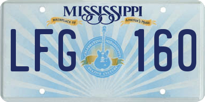 MS license plate LFG160