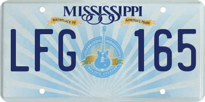 MS license plate LFG165
