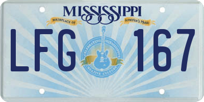 MS license plate LFG167