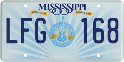 MS license plate LFG168
