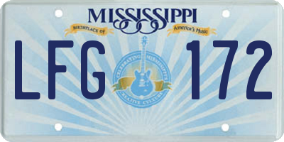 MS license plate LFG172