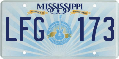 MS license plate LFG173