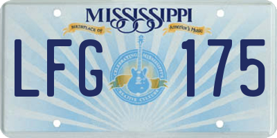 MS license plate LFG175