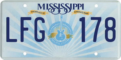 MS license plate LFG178