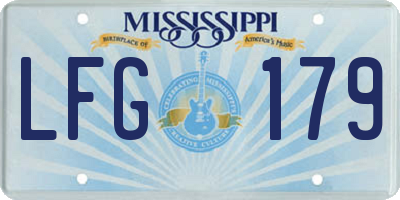 MS license plate LFG179