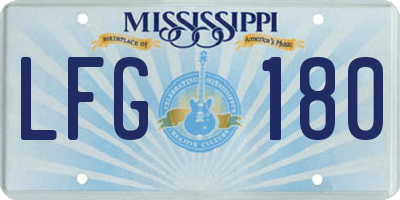 MS license plate LFG180