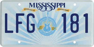 MS license plate LFG181