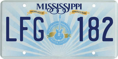 MS license plate LFG182