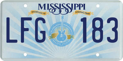 MS license plate LFG183