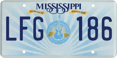 MS license plate LFG186