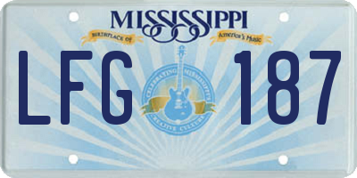 MS license plate LFG187