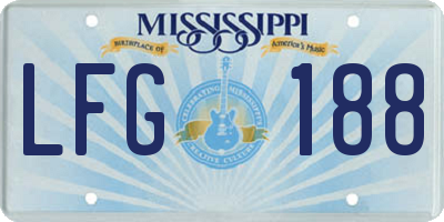MS license plate LFG188