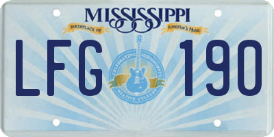 MS license plate LFG190
