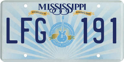 MS license plate LFG191